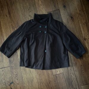 Attention Brand Hip length lined Brown Swing Coat - Size L - Fall Jacket Button